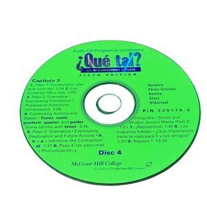 Que Tal‎ Fifth Edition Spanish Introductory Course Audio CD Disc 4 McGraw-Hill